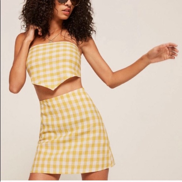 Reformation Dresses & Skirts - REFORMATION CHANGLING YELLOW GINGHAM SET 0